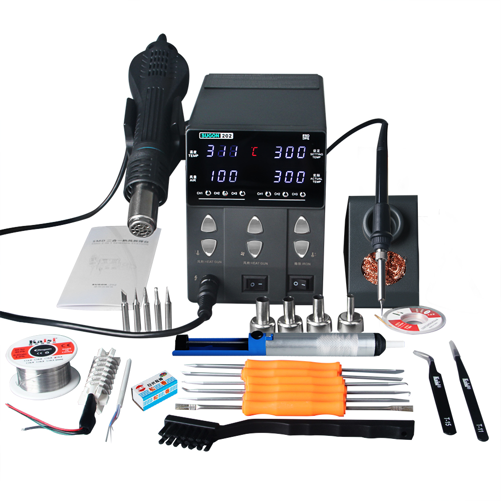 Smd Rework Station Hot Air Soldering 2 In 1 - SUGON-202 760W 2 IN 1สถานีบัดกรี Gun