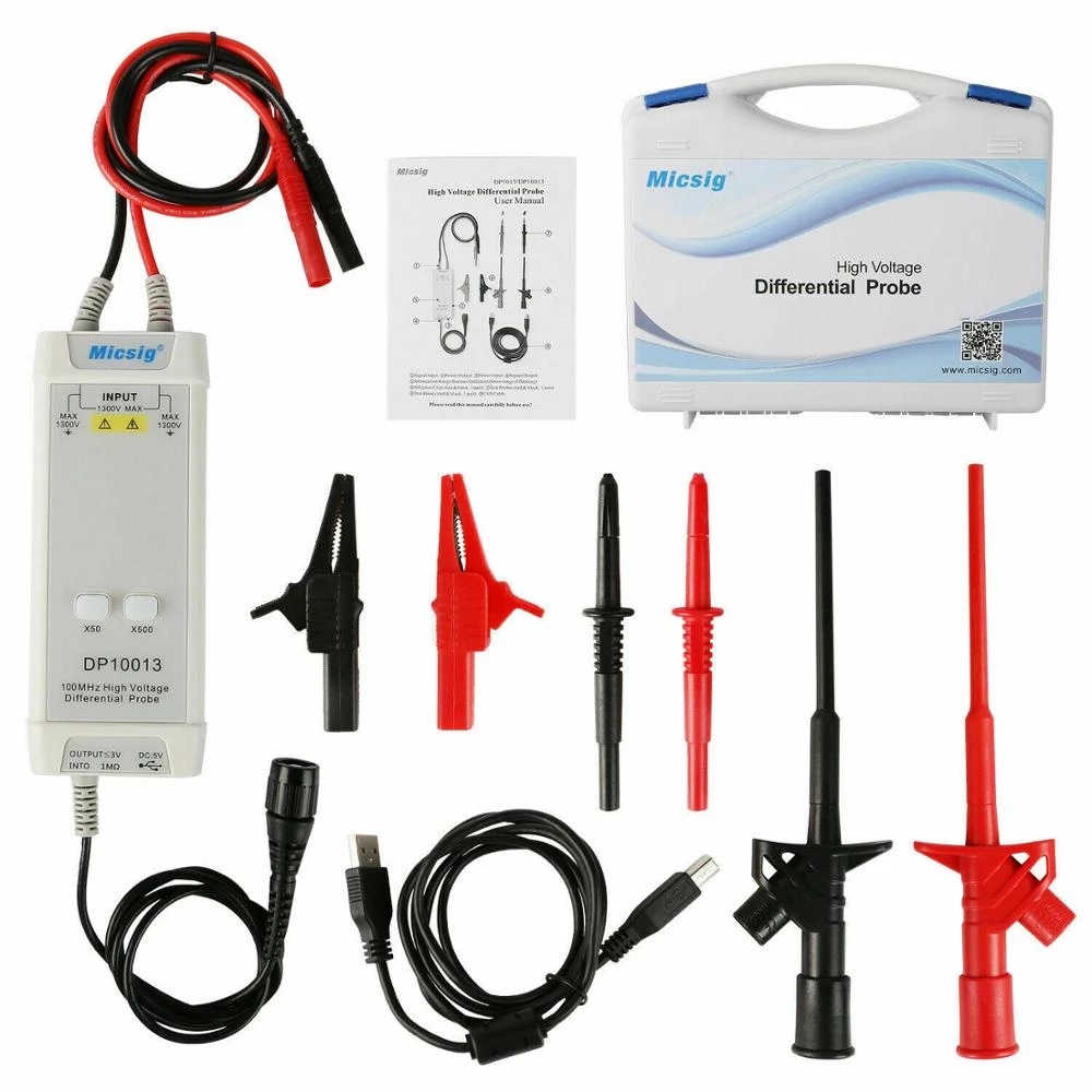 High Voltage Differential Probe 100Mhz 1300V - 2025Micsig Oscilloscope 1300V 100MHz แรงดันไฟฟ้า Differential