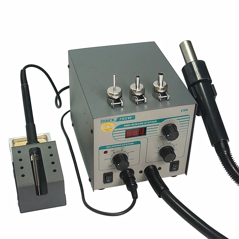 Smd Rework Station Hot Air Soldering 2 In 1 - สถานีบัดกรีและรีเวิร์คแบบ 2 in 1 รุ่น Quick