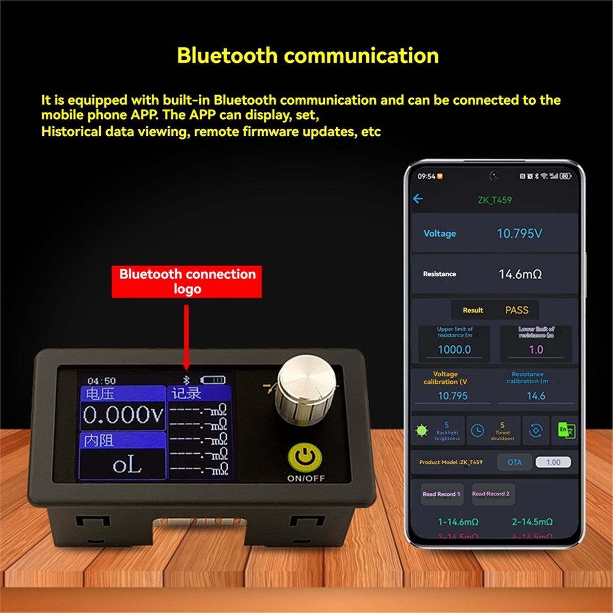 Battery Internal Resistance Tester Four Wire - เครื่องทดสอบความต้านทานภายในแบตเตอรี่ ABGN T459 DC 5V แบบสี่สาย