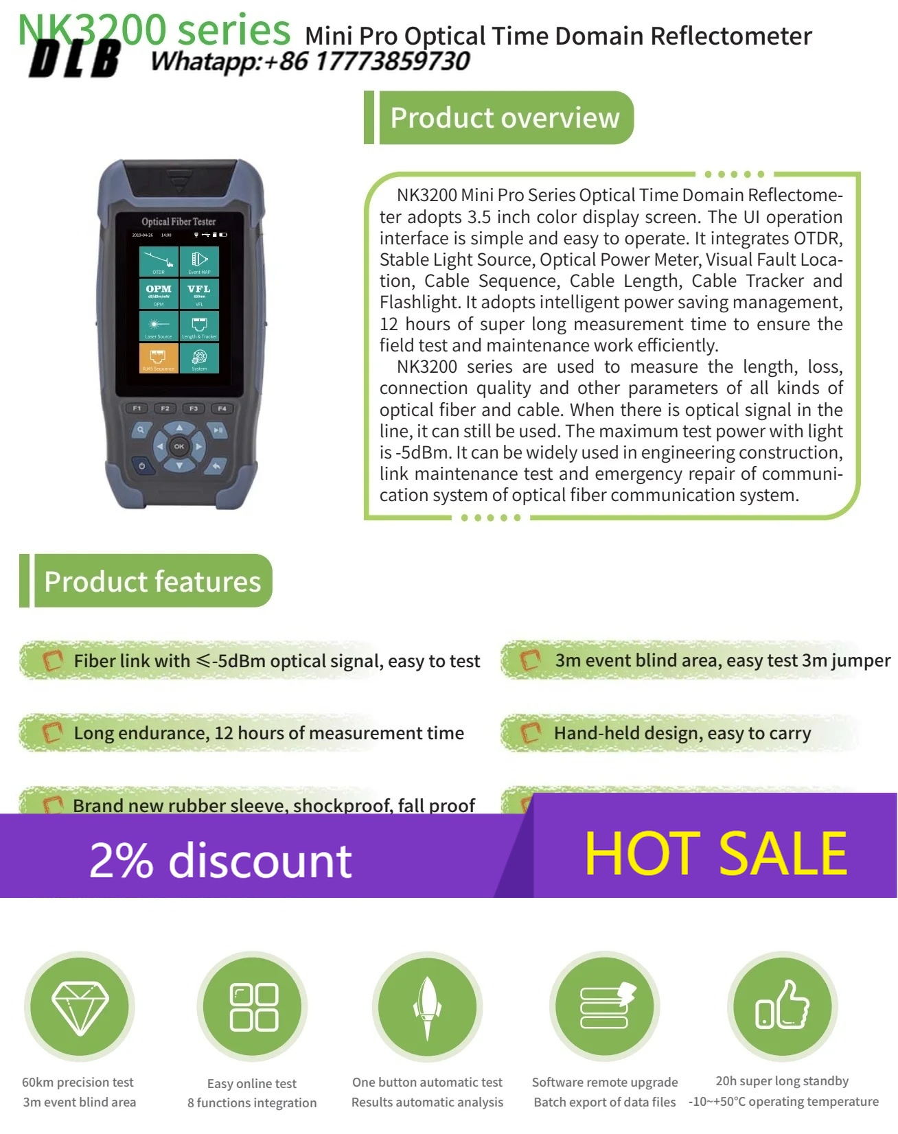 Optical Time Domain Reflectometer Otdr 1310 1550Nm - เครื่องวัด OTDR รุ่น NK3200D แบบ Optical