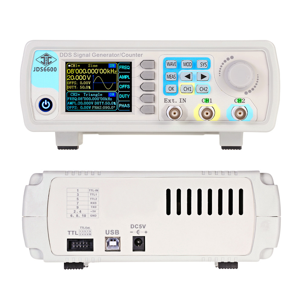 JDS6600 15/30/40/50/60MHz DDS  - Dual Channel Arbitrary Waveform Function Generator 60Mhz บทวิจารณ์และราคา