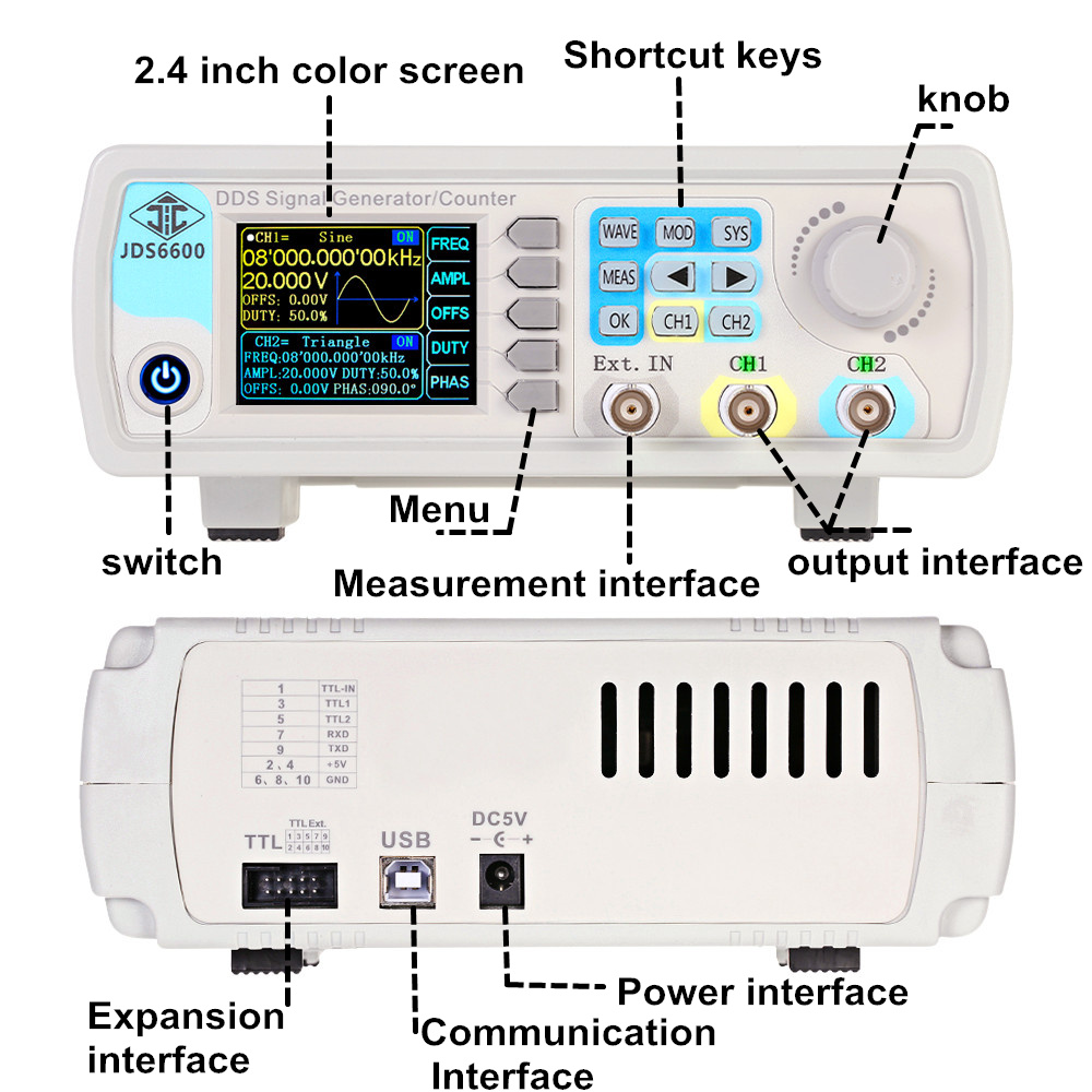 JDS6600 15/30/40/50/60MHz DDS  - Dual Channel Arbitrary Waveform Function Generator 60Mhz บทวิจารณ์และราคา
