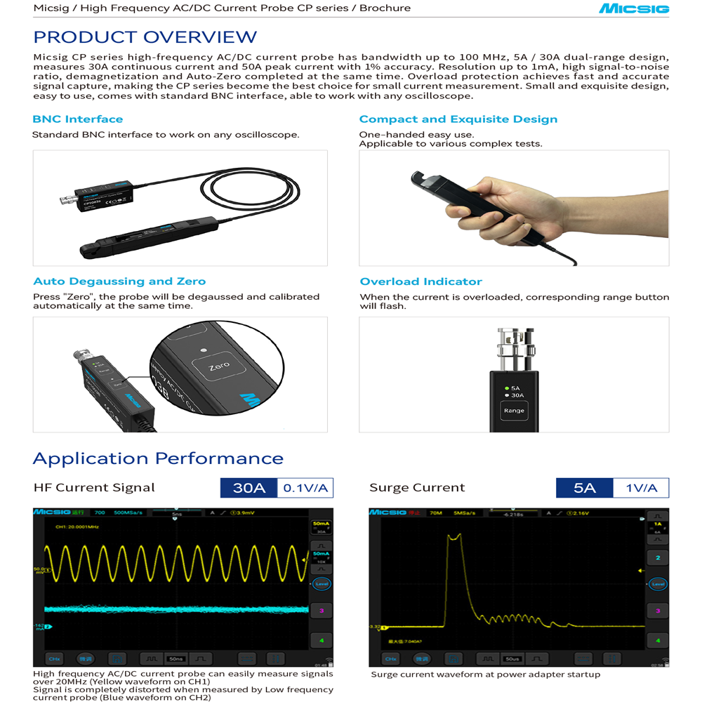 ไมค์ซิก CP1003B CP503B โพรบวัด - Current Probe Ac Dc 50Mhz Oscilloscope บทวิจารณ์และราคา