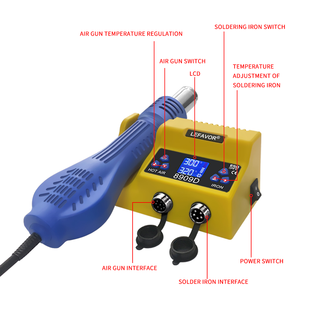 2 In 1 Digital Soldering Stati - Smd Rework Station Hot Air Soldering 2 In 1 บทวิจารณ์และราคา